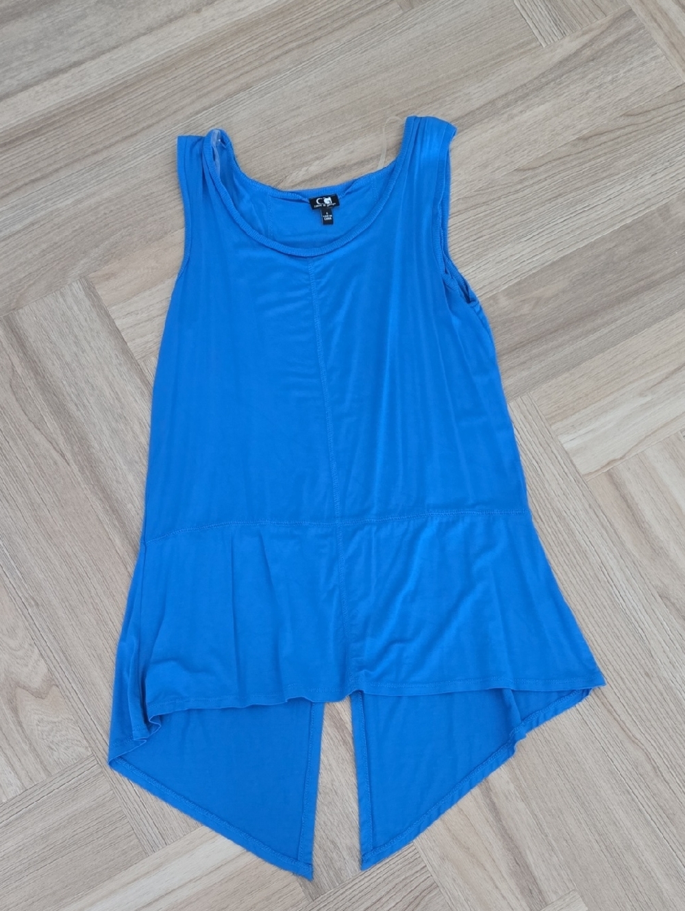 Cable & Gauge Bright Blue Sleeveless Peplum Tunic Small